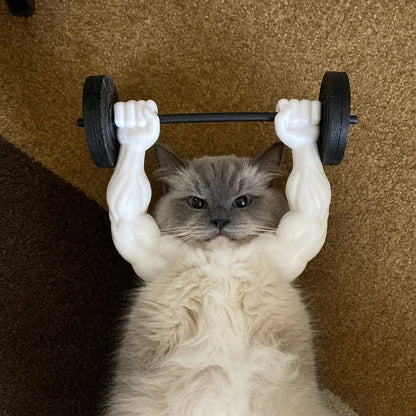 Funny Muscle Arms Cat Costume – 3D Printed Halloween Pet Cosplay Suit