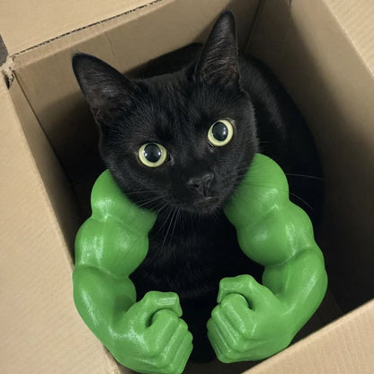Funny Muscle Arms Cat Costume – 3D Printed Halloween Pet Cosplay Suit