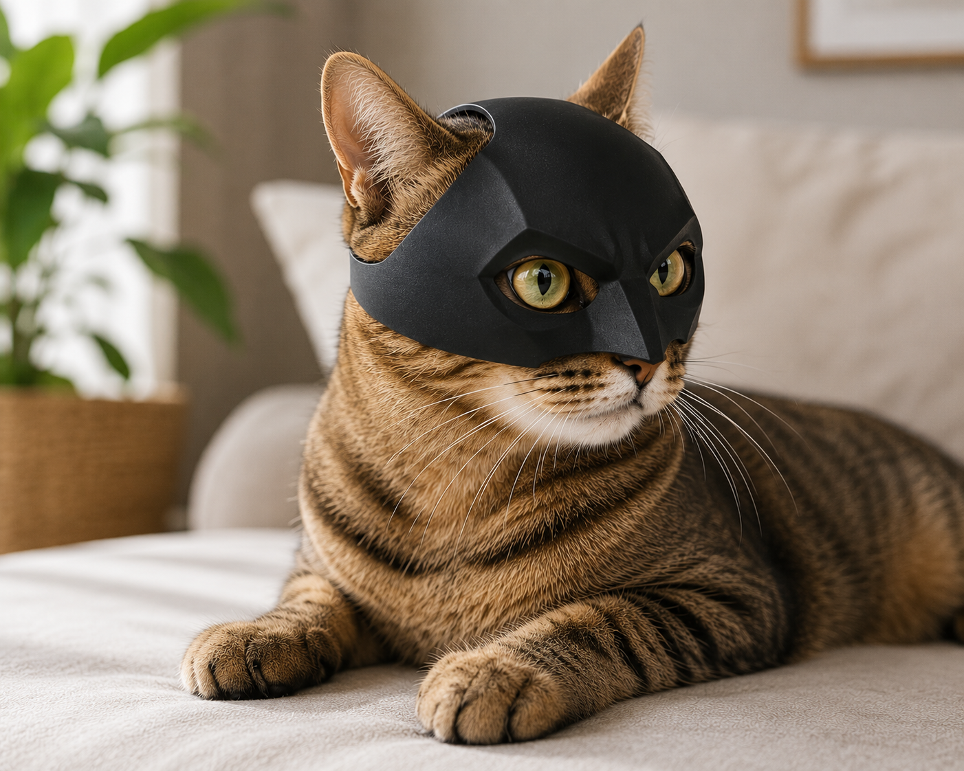 Cat Superhero Mask – Funny Halloween Cosplay Mask for Cats & Small Pets