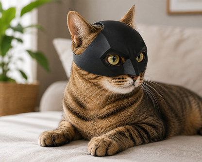 Cat Superhero Mask – Funny Halloween Cosplay Mask for Cats & Small Pets