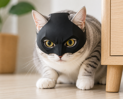 Cat Superhero Mask – Funny Halloween Cosplay Mask for Cats & Small Pets
