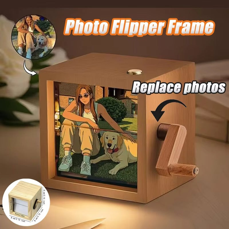 Wooden Photo Flipper Frame
