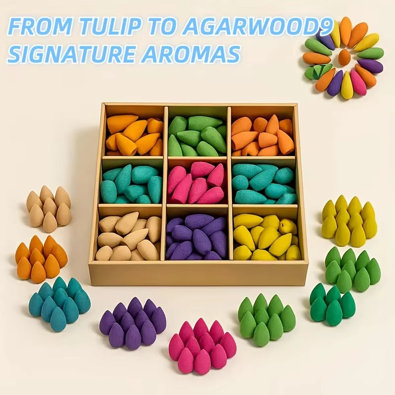 9 Pack Aromatherapy Incense Cones